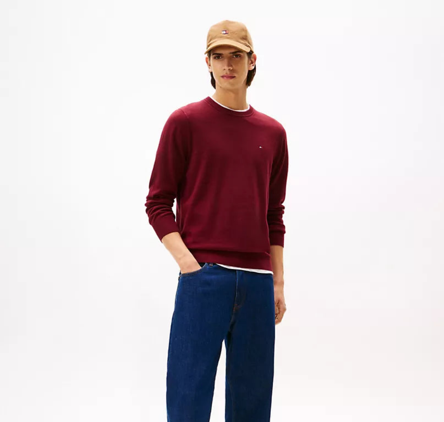 Tommy Hilfiger Classic Logo Sweatshirt - Burgundy - Brand Store