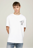 Tommy Hilifiger Dual Printed Tee - White - Brand Store