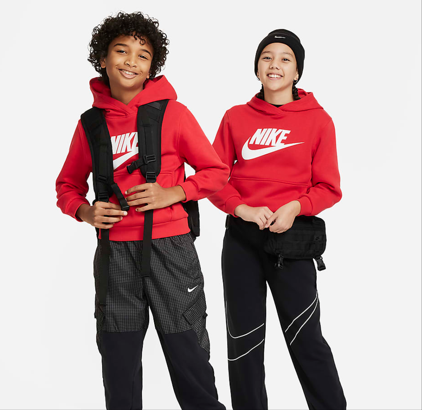 NK Pullover Hoodie Kids Unisex - Red