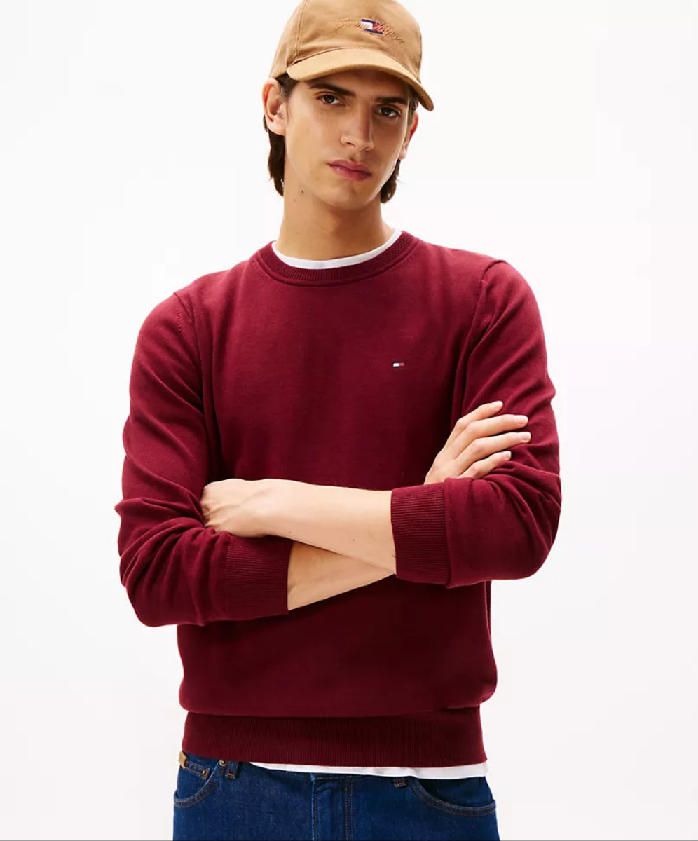 Tommy Hilfiger Classic Logo Sweatshirt - Burgundy - Brand Store