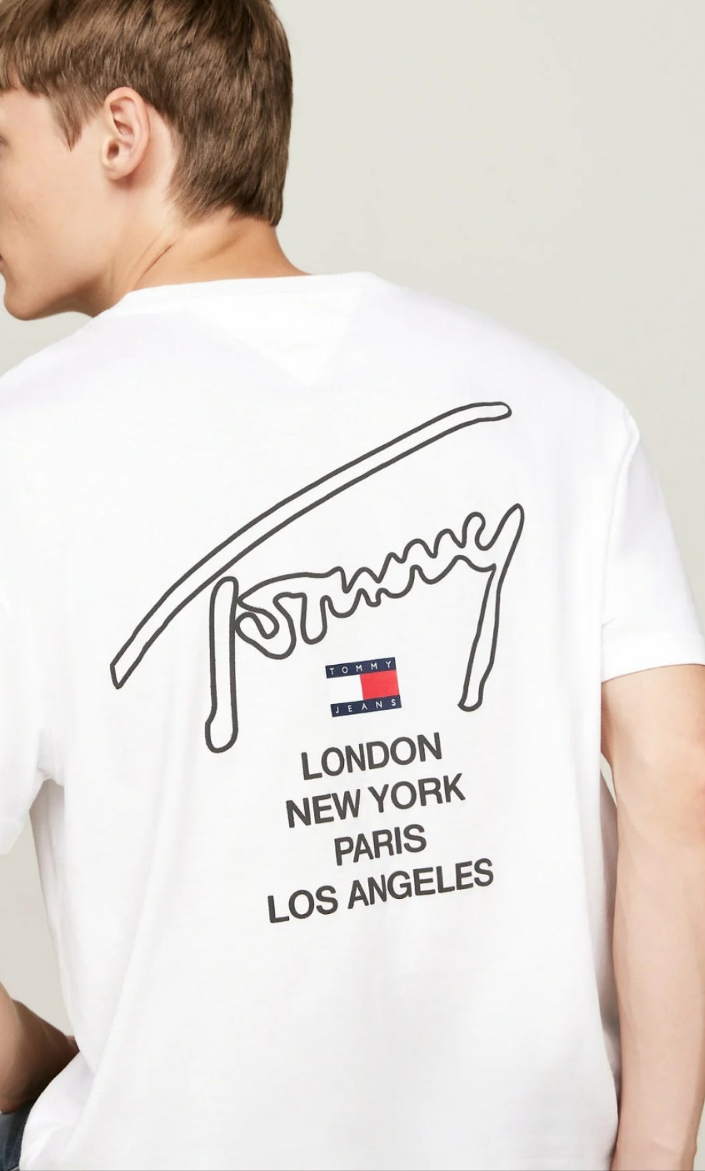 Tommy Hilifiger Dual Printed Tee - White - Brand Store