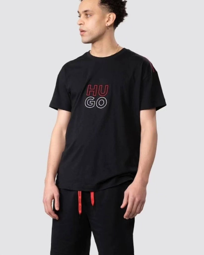 Hugo Center Logo Tee - Black - Brand Store