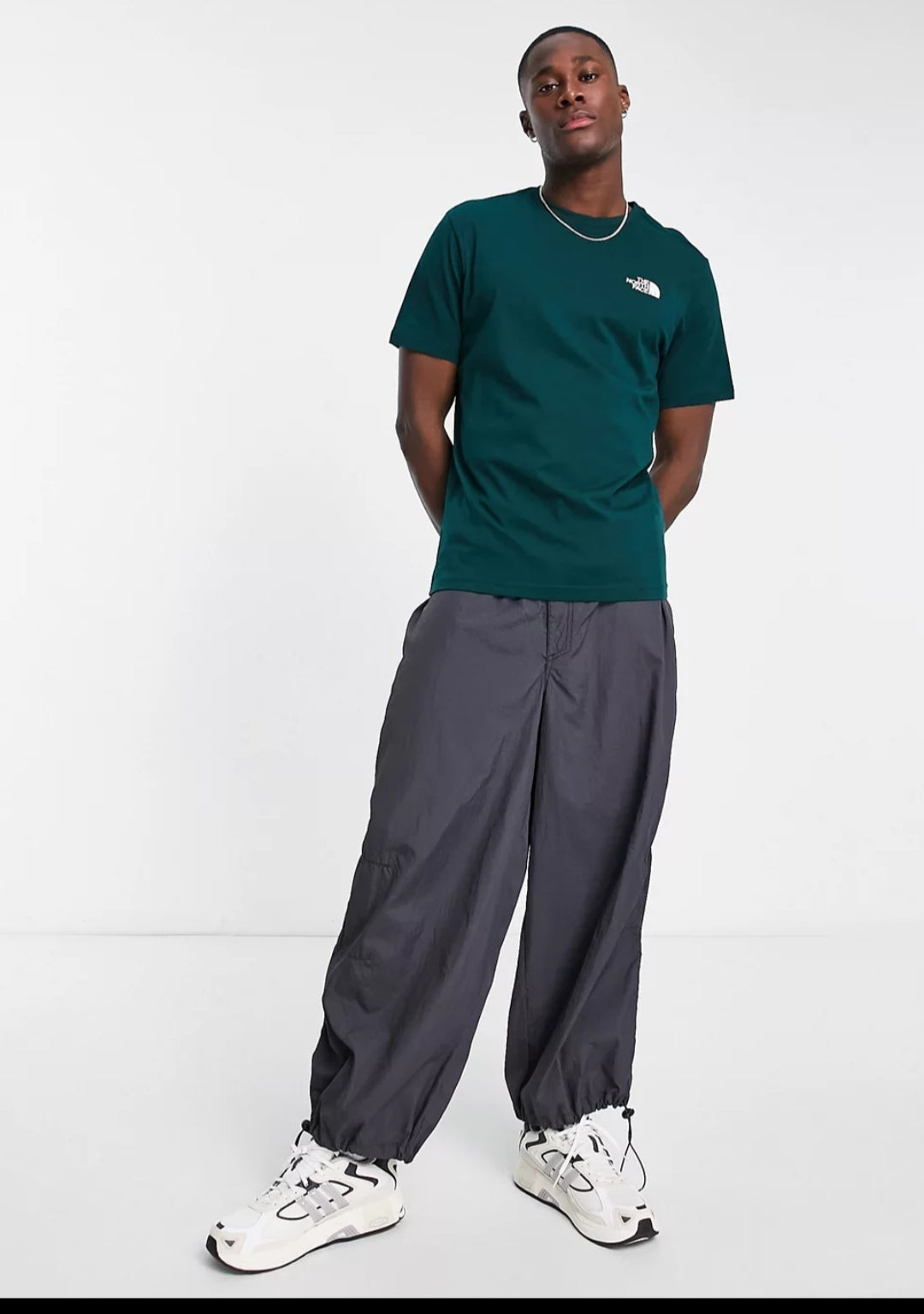 The Northface Chest Logo Tee - Green - Brand Store