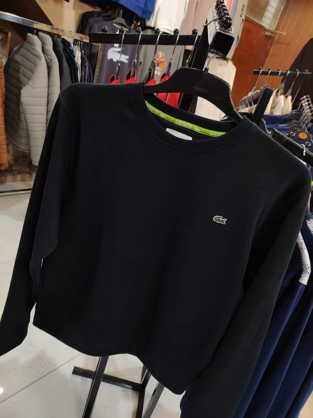 Lacoste Solid Sweatshirt - Black - Brand Store