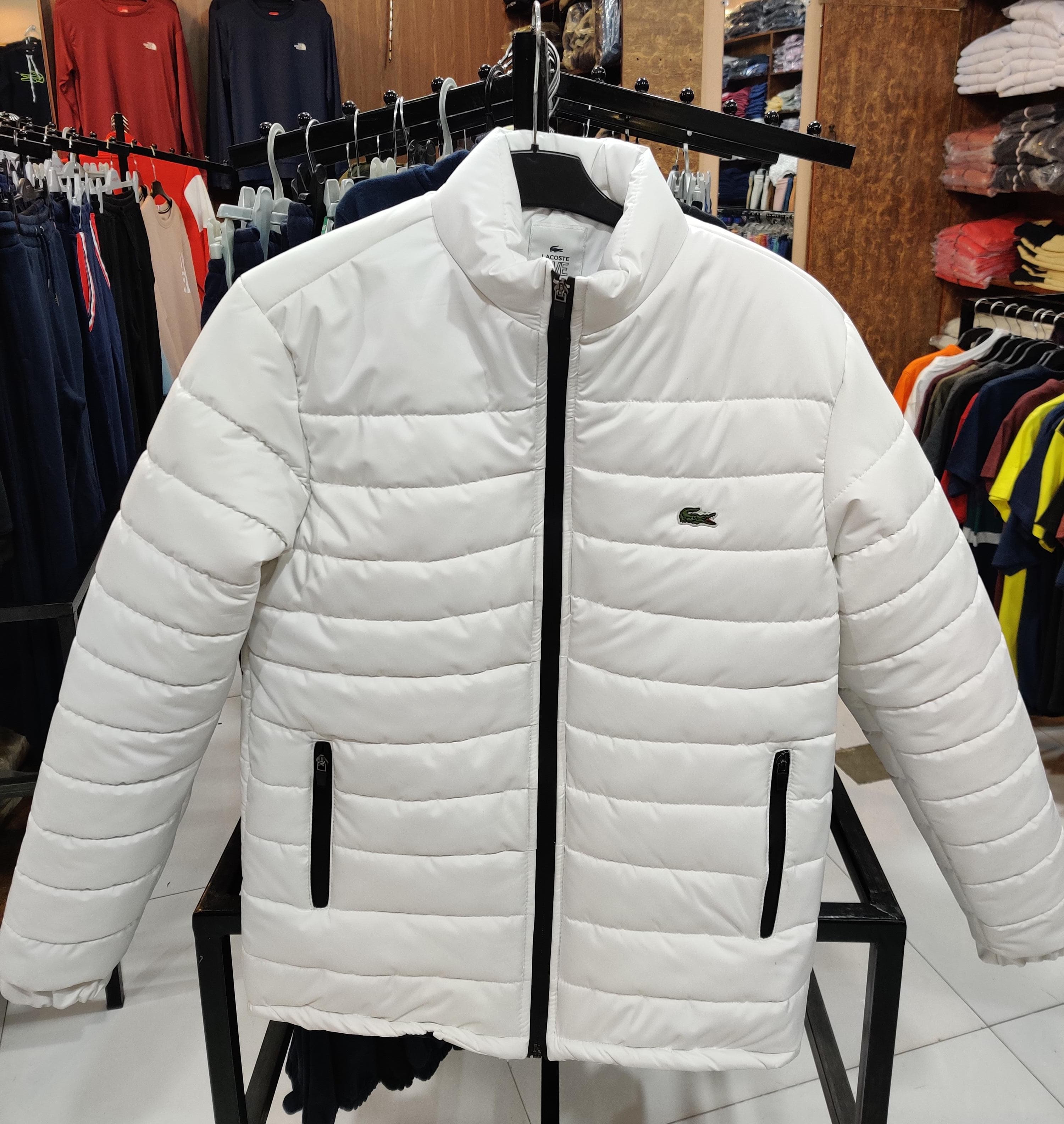 Lacoste White Puffer Jacket - Brand Store
