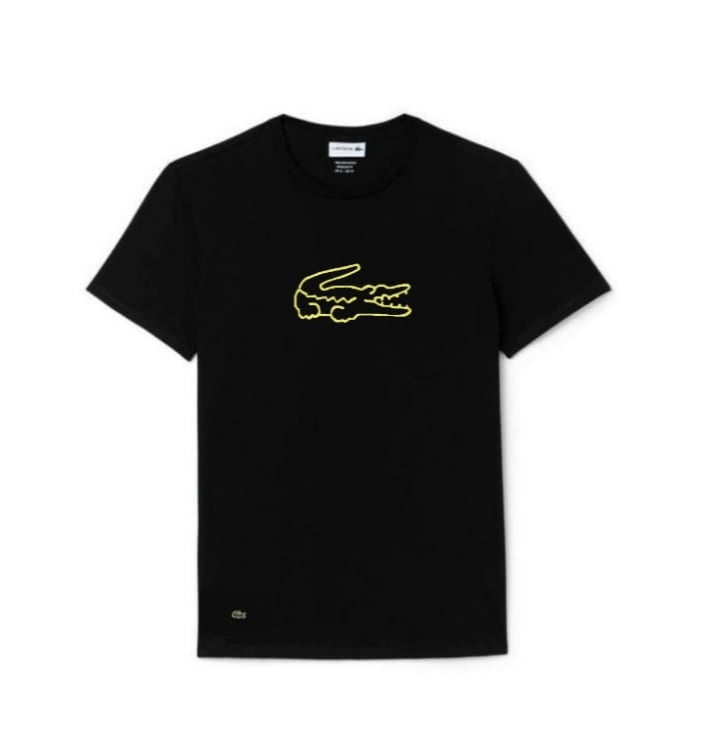 Lacoste Neon Logo Tee - Black - Brand Store