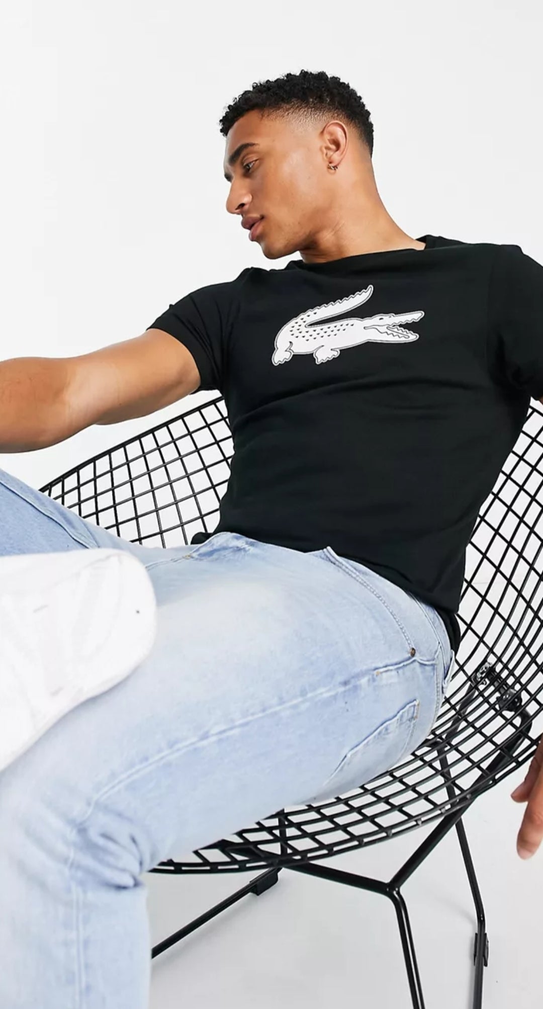 Lacoste Crocodile Logo Tee - Black - Brand Store