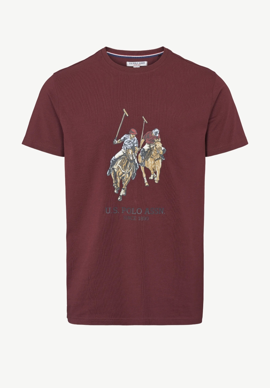 USPA Dual Pony Logo Tee - Burgendy - Brand Store