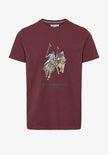 USPA Dual Pony Logo Tee - Burgendy