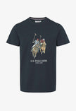 USPA Dual Pony Logo Tee - Navy
