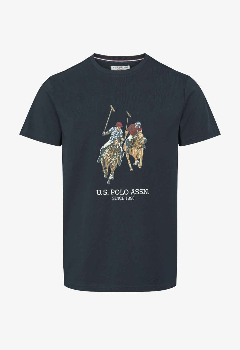 USPA Dual Pony Logo Tee - Navy