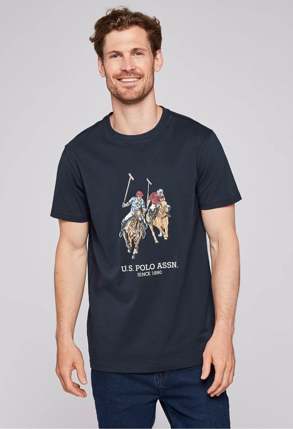 USPA Dual Pony Logo Tee - Navy - Brand Store