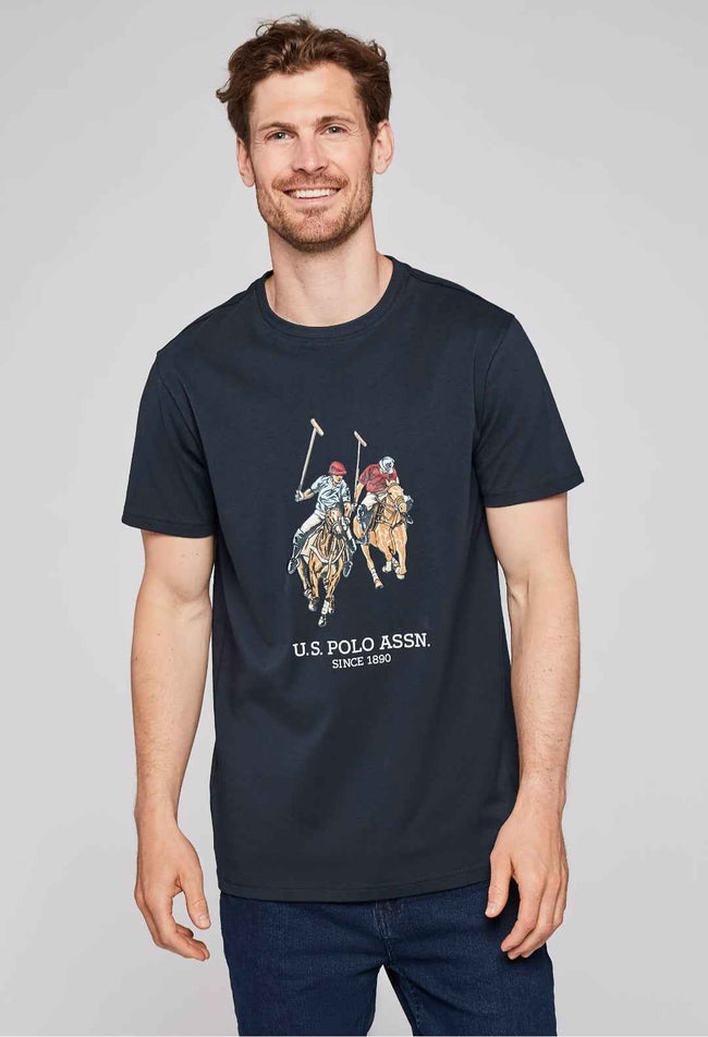 USPA Dual Pony Logo Tee - Navy
