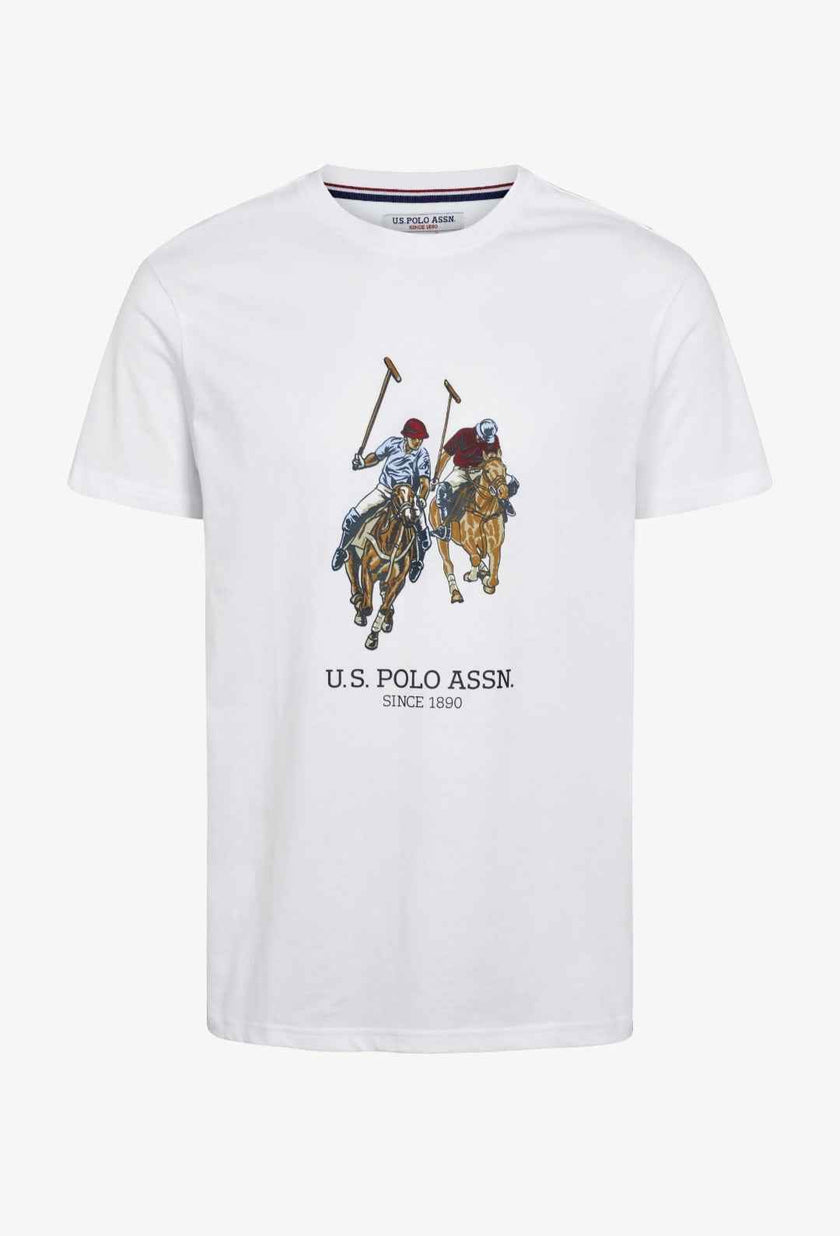 USPA Dual Pony Logo Tee - White