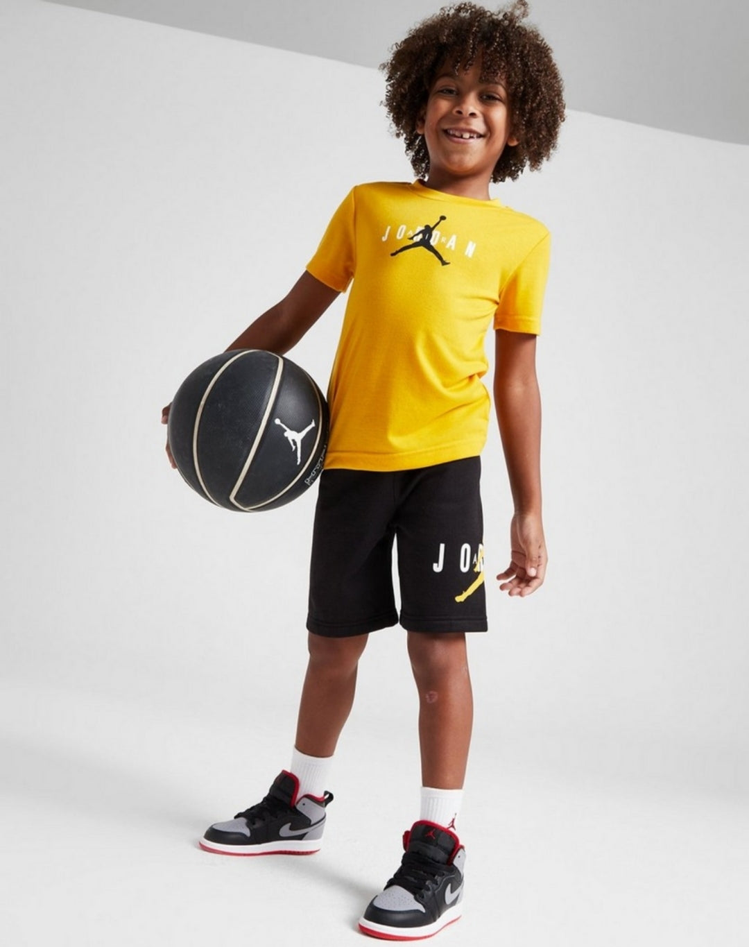 Air Jordan Boys Short Tee Set - Yellow/Black - Brand Store