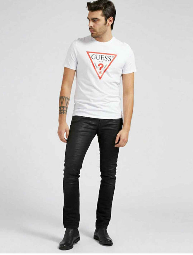 Guess Triangle Vintage Logo Tee - White
