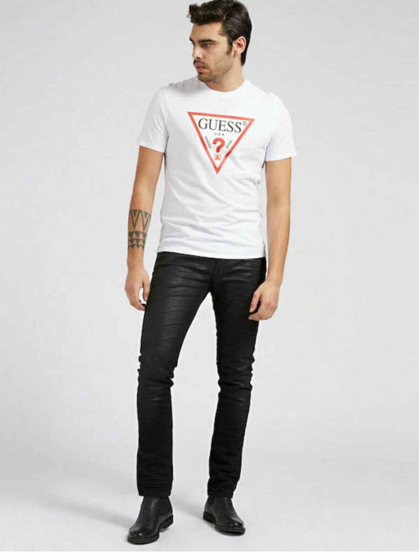 Guess Triangle Vintage Logo Tee - White