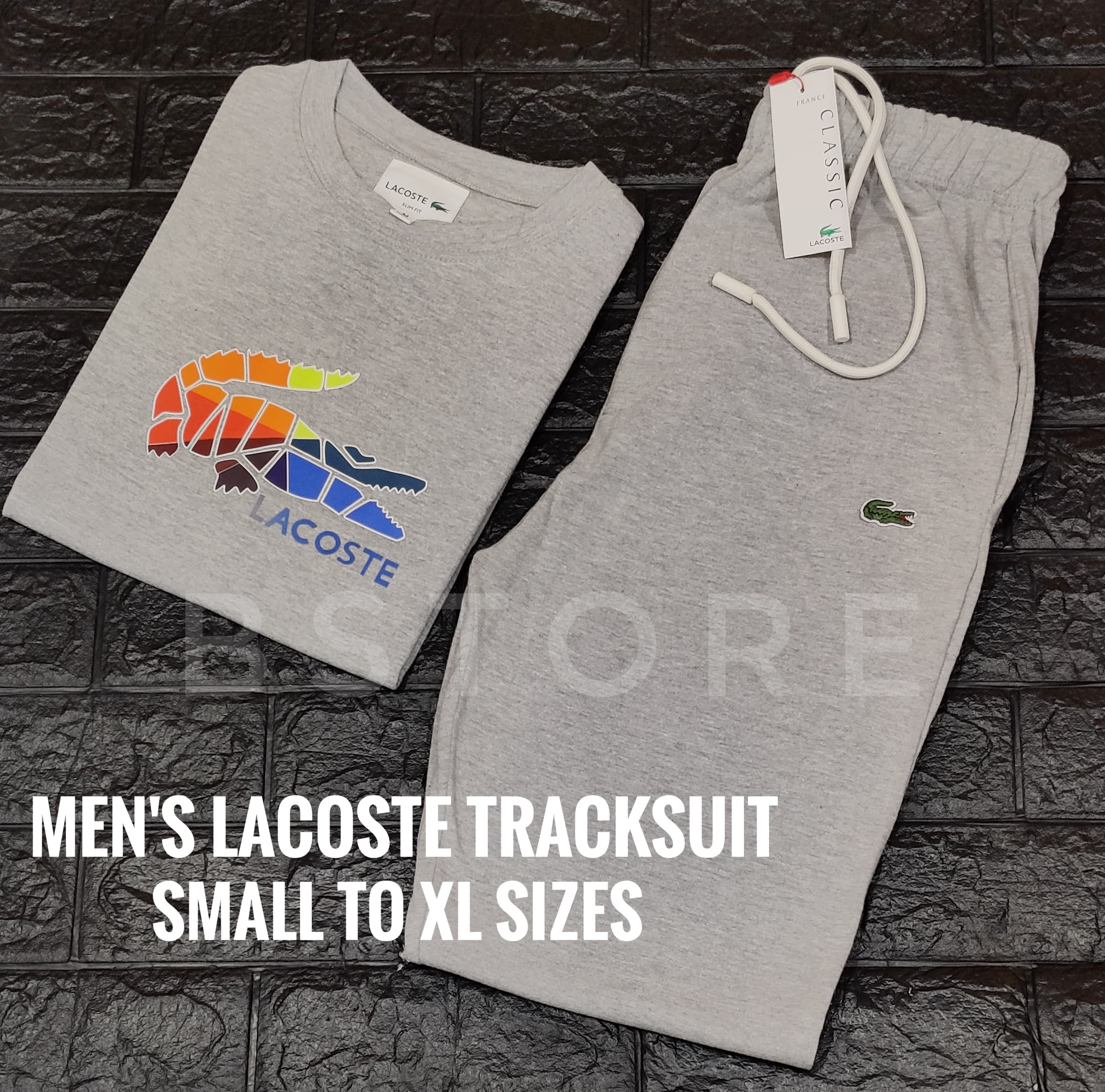 Lacoste Colored Crocodile Trouser Set - Gray - Brand Store