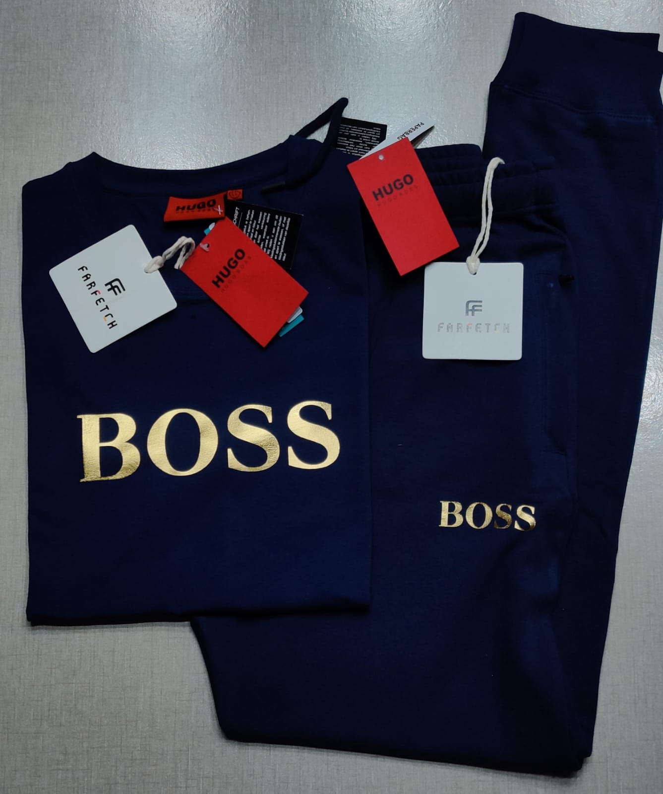 H-Boss Gold Summer Tracksuit - Navy - Brand Store