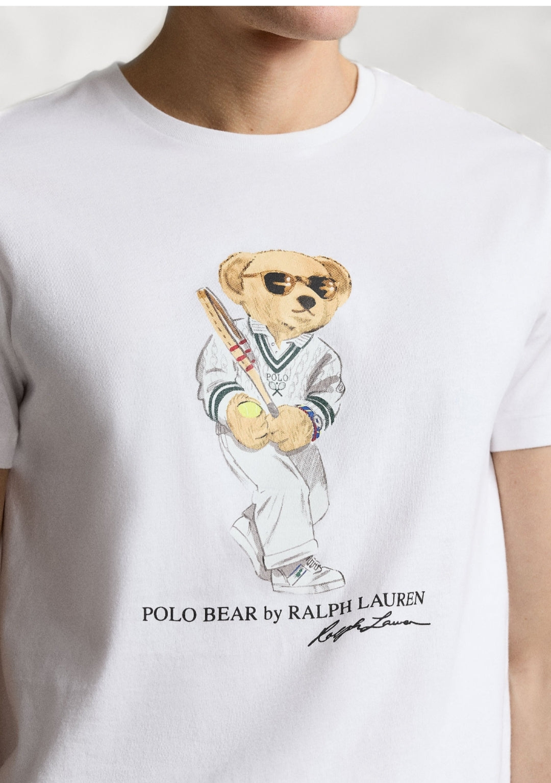 Polo Bear Tennis Player Tee - White - Brand Store