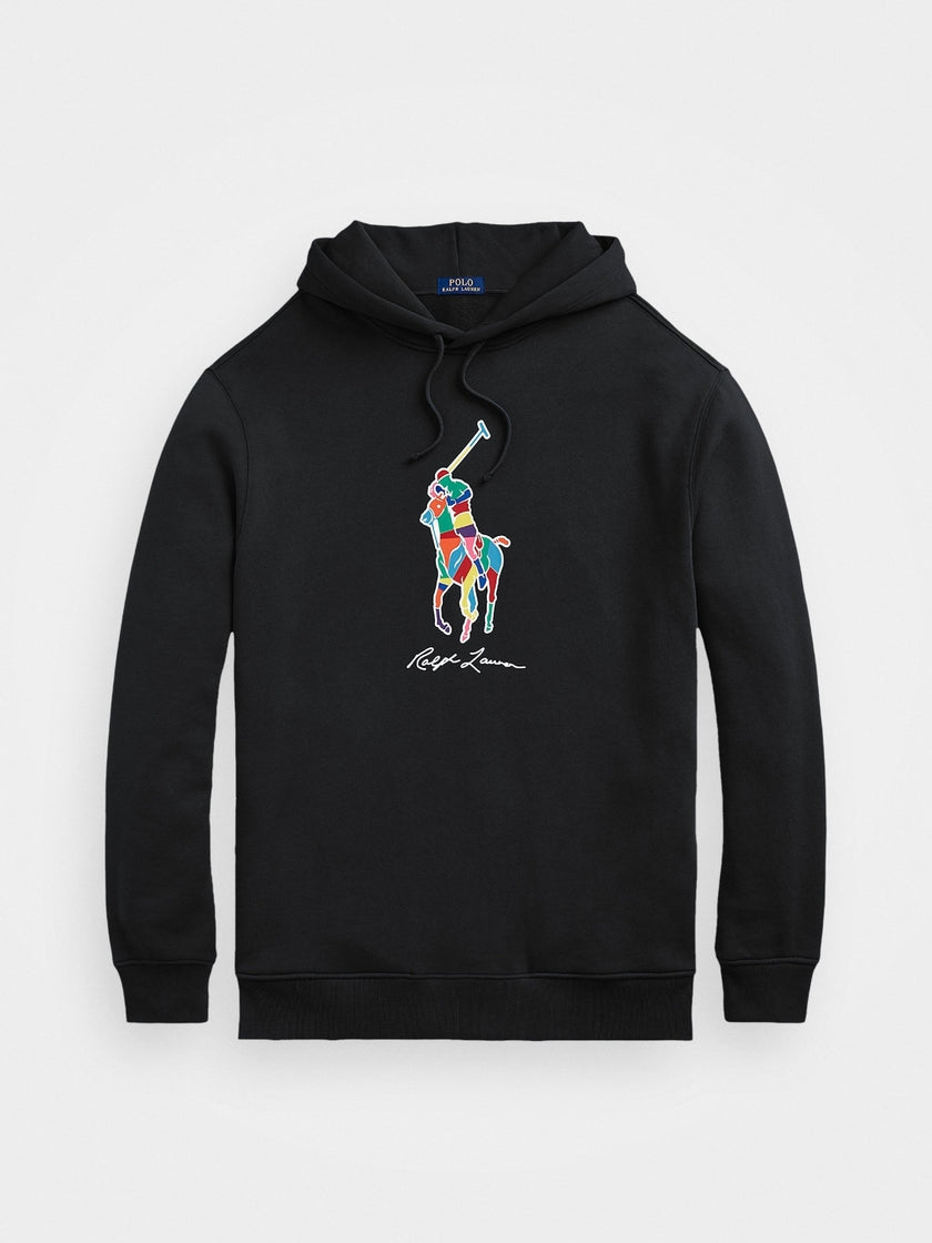 RL Multi Big Pony Hoodie - Black