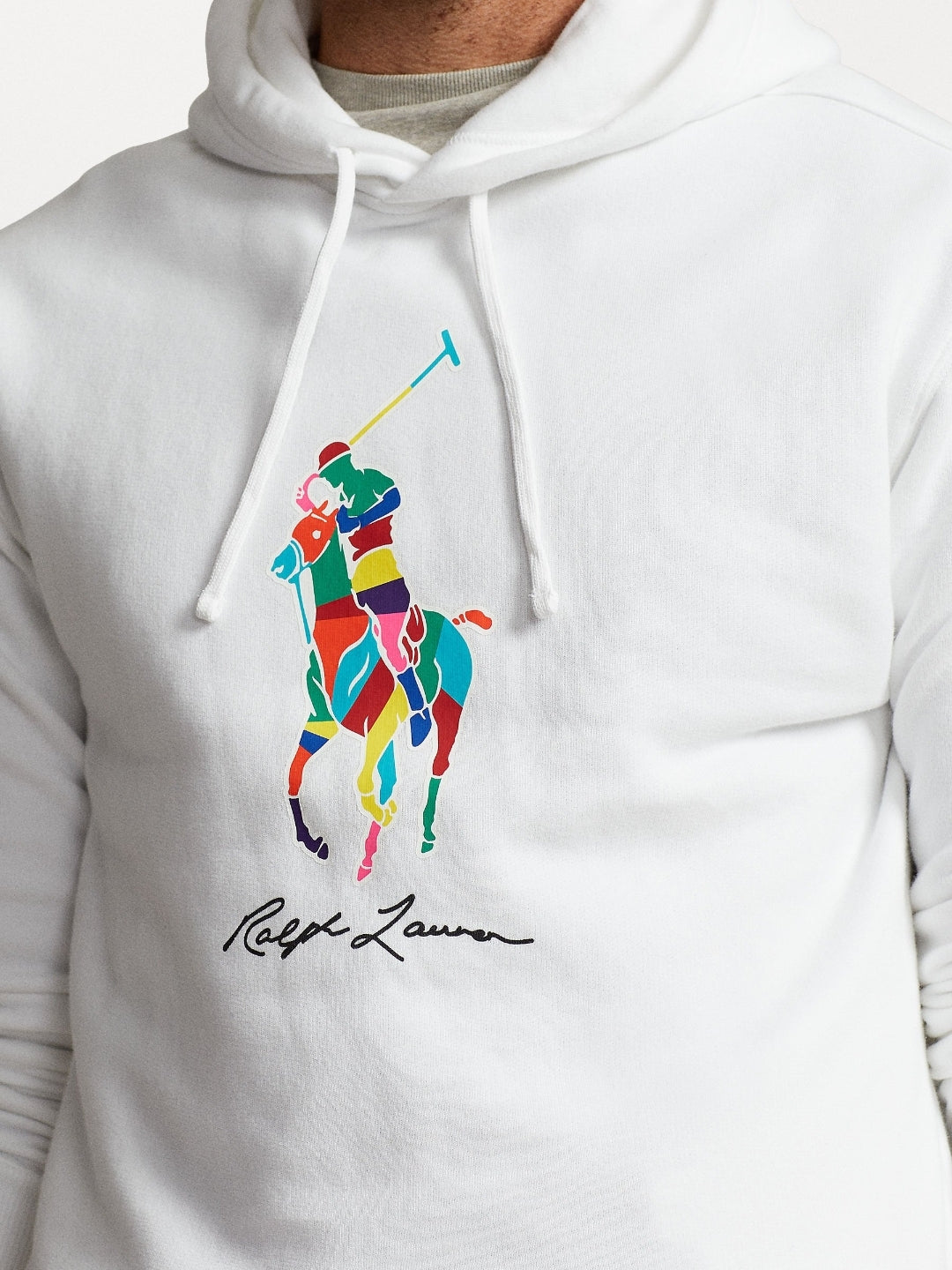 RL Multi Big Pony Hoodie - White