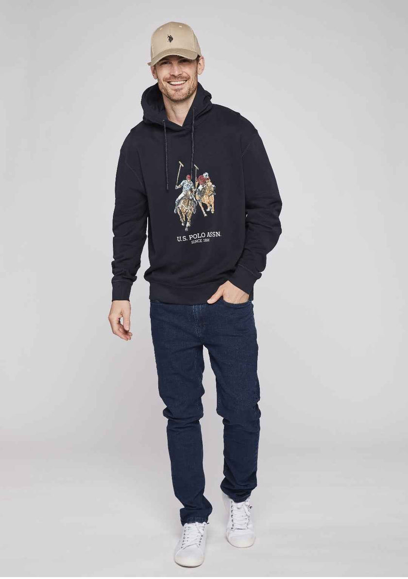 Us Polo Elaf Dual Pony Fleece Hoodie - Navy