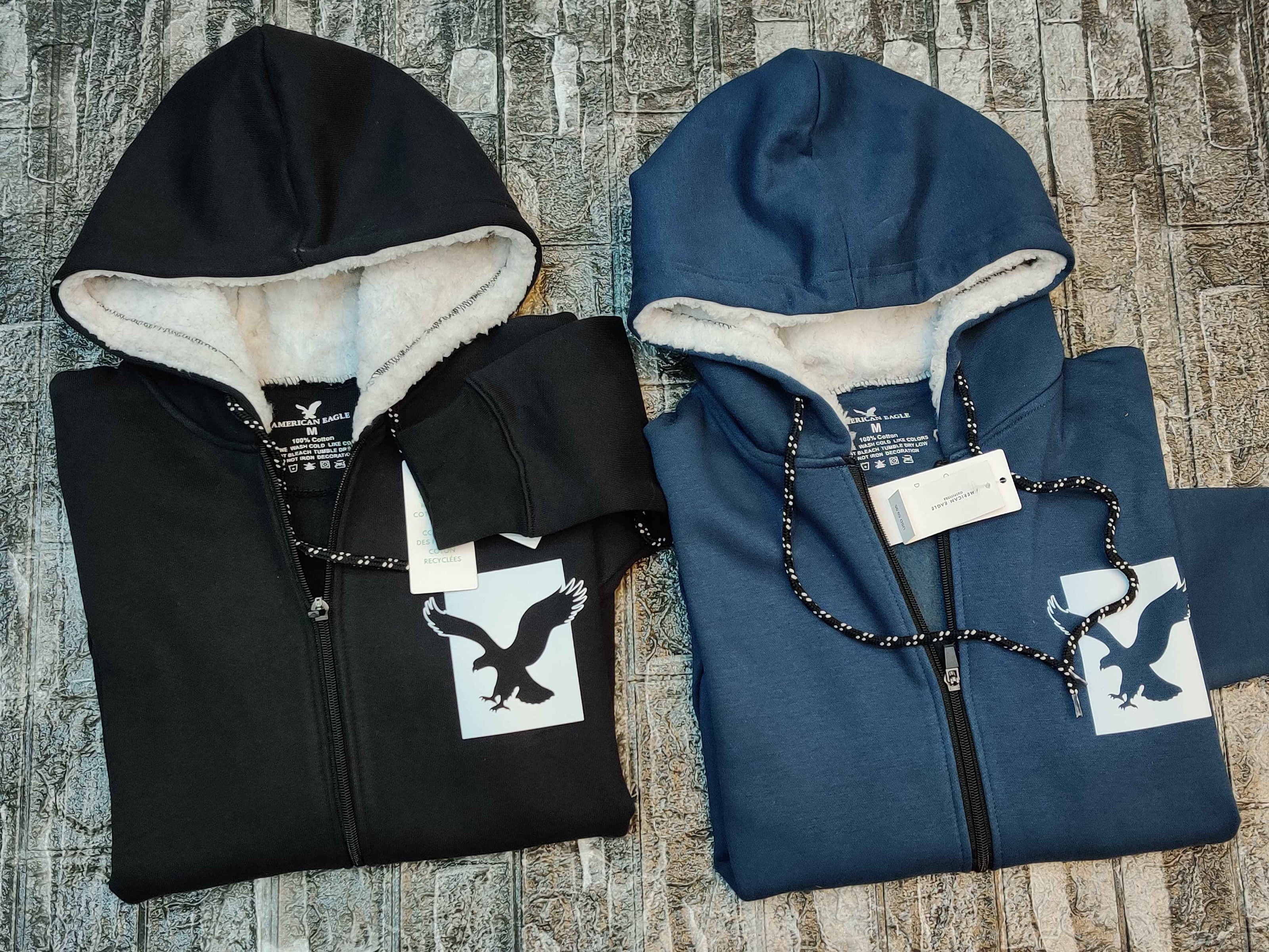 American Eagle Zipper Hoodie - Black