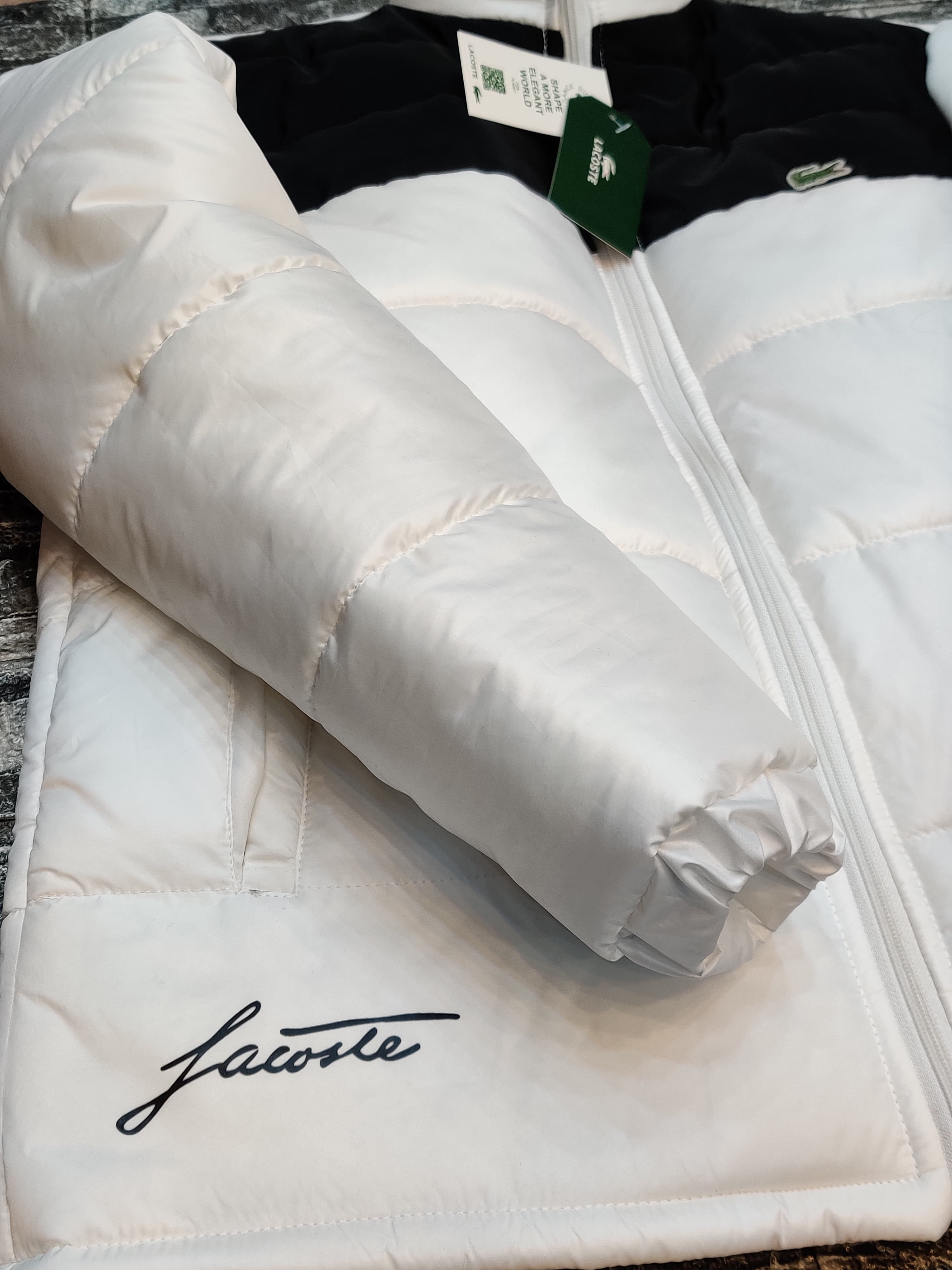 LACST Colorblock Puffer Jacket - White/Black - Brand Store