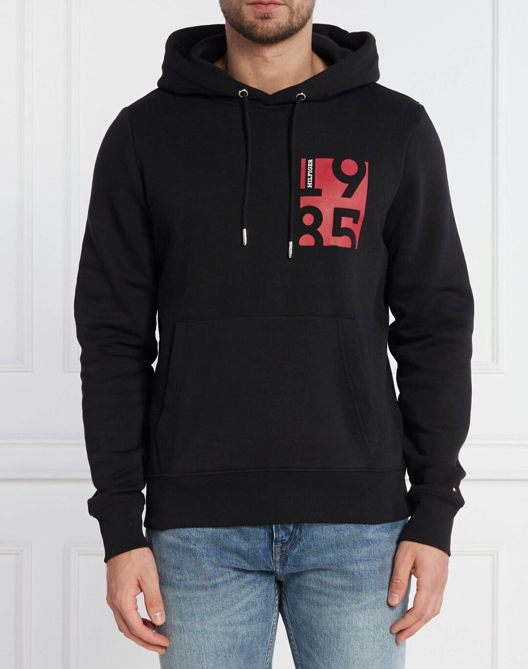 Tommy 1985 Printed Hoodie - Black - Brand Store