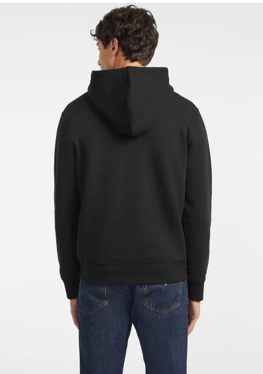 Guess Chest Logo Pullover Hoodie- Black - Brand Store