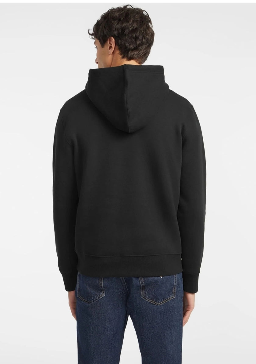Guess Chest Logo Pullover Hoodie- Black - Brand Store