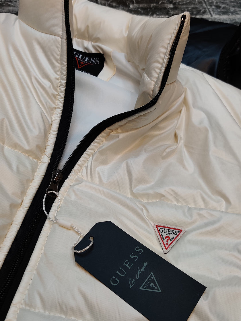 Guess Gilet Sleeveless - Textured White - Brand Store