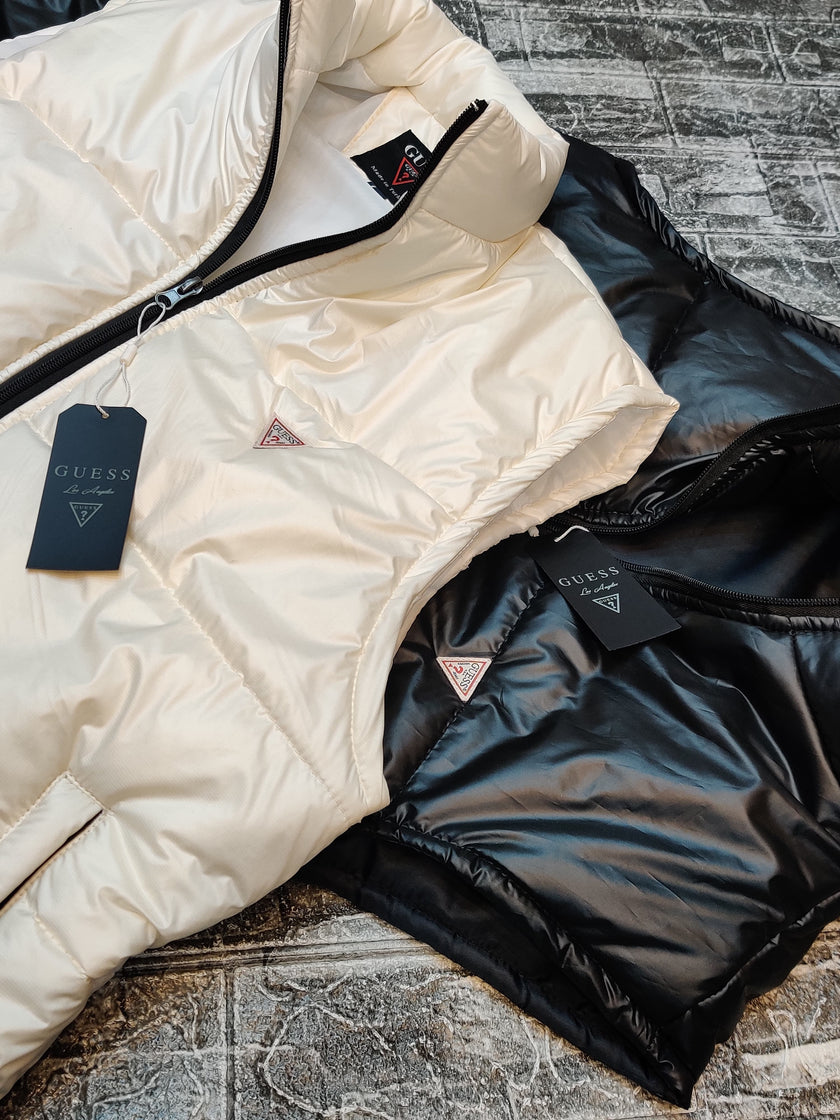 Guess Gilet Sleeveless - Textured White - Brand Store