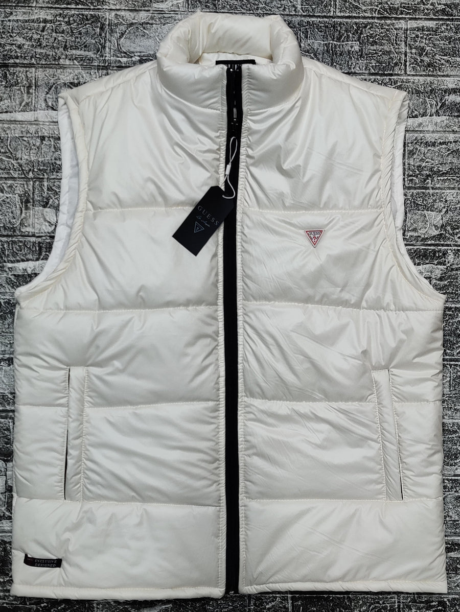 Guess Gilet Sleeveless - Textured White - Brand Store