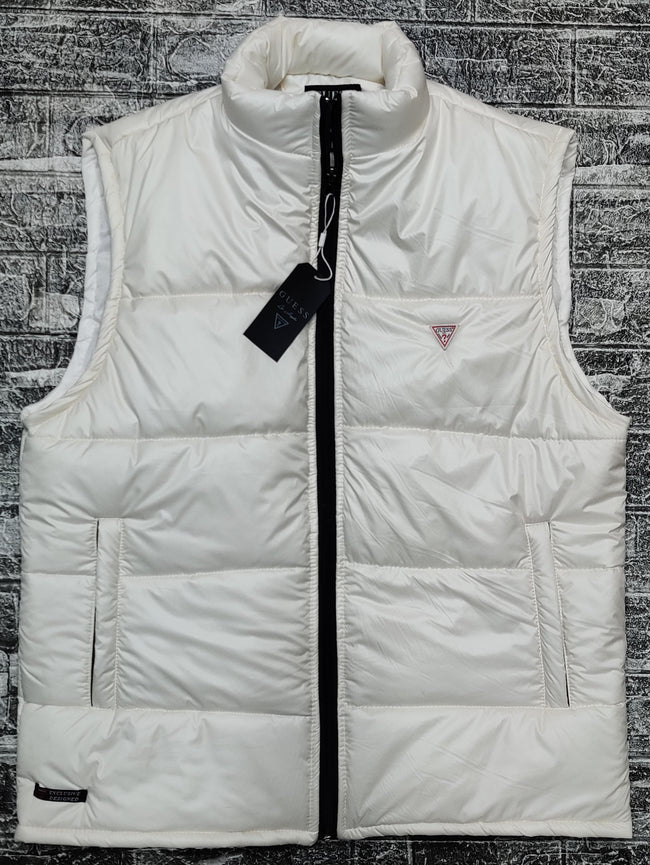 Guess Gilet Sleeveless - Textured White - Brand Store