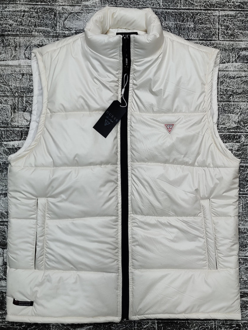 Guess Gilet Sleeveless - Textured White - Brand Store