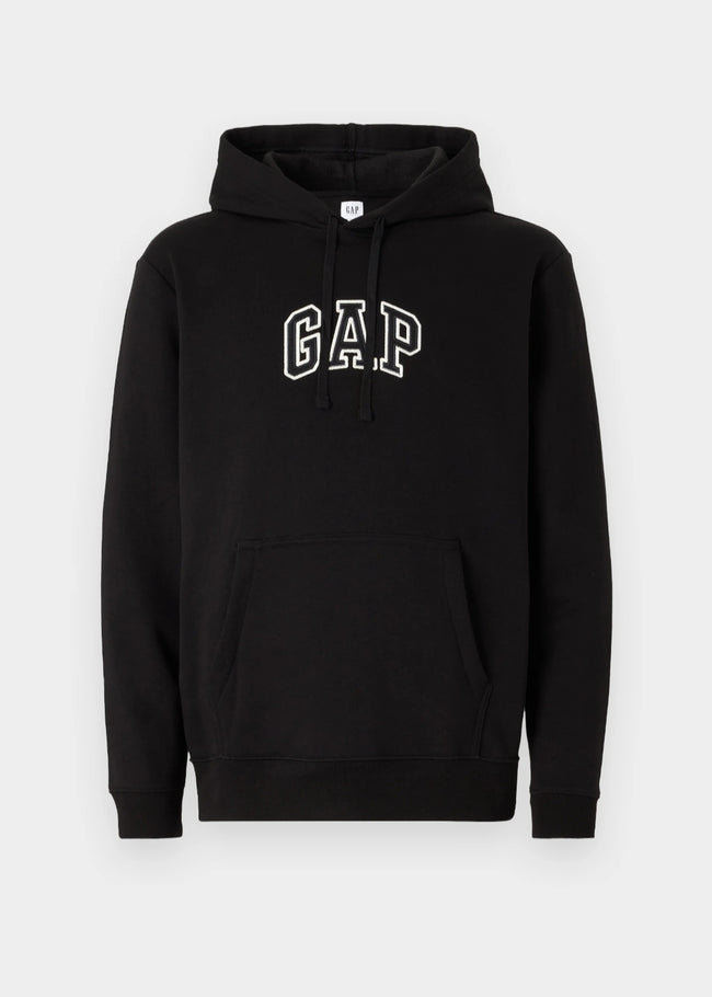 Gap Mid Logo Pullover Hoodie- Black - Brand Store