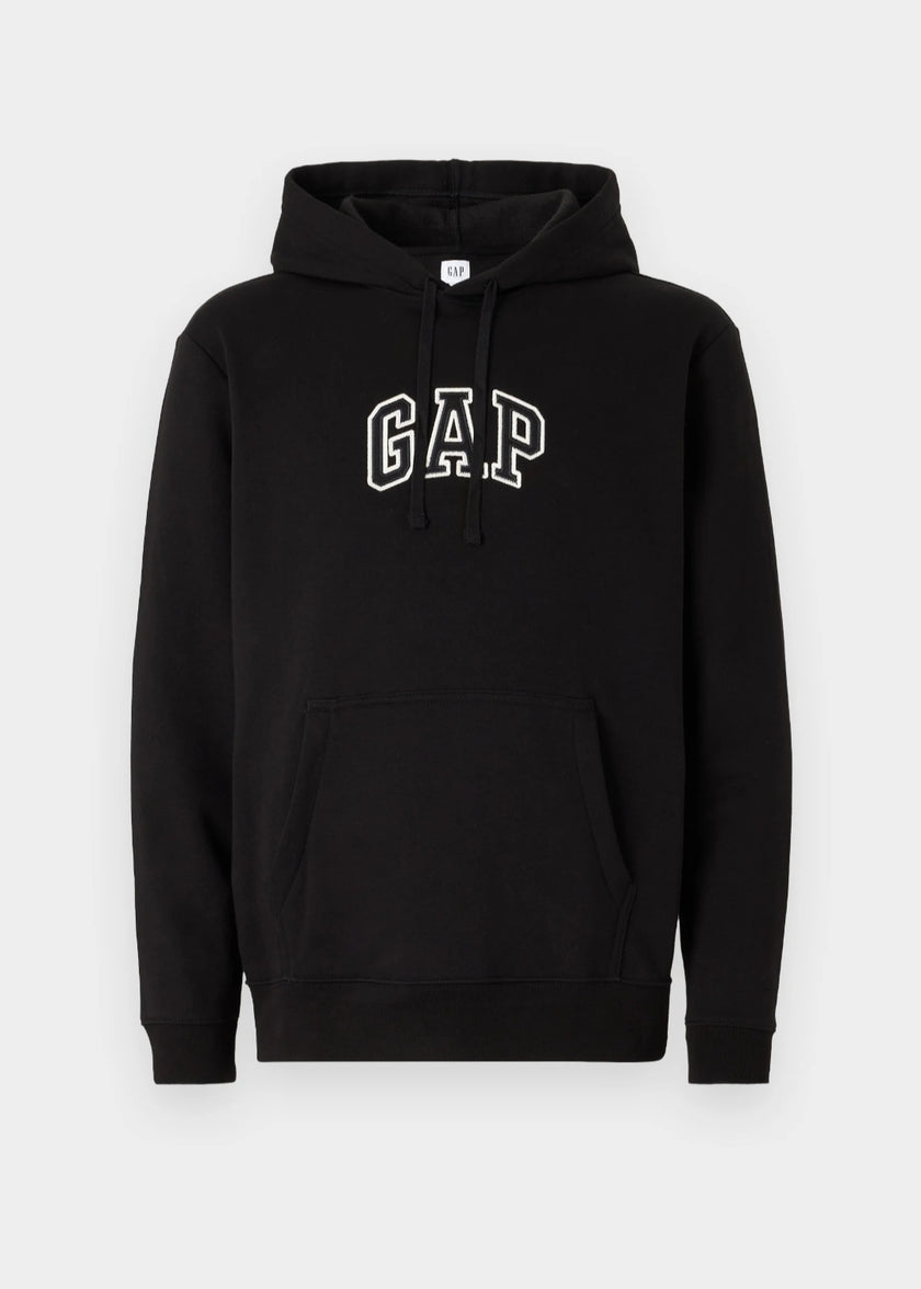 Gap Mid Logo Pullover Hoodie- Black - Brand Store