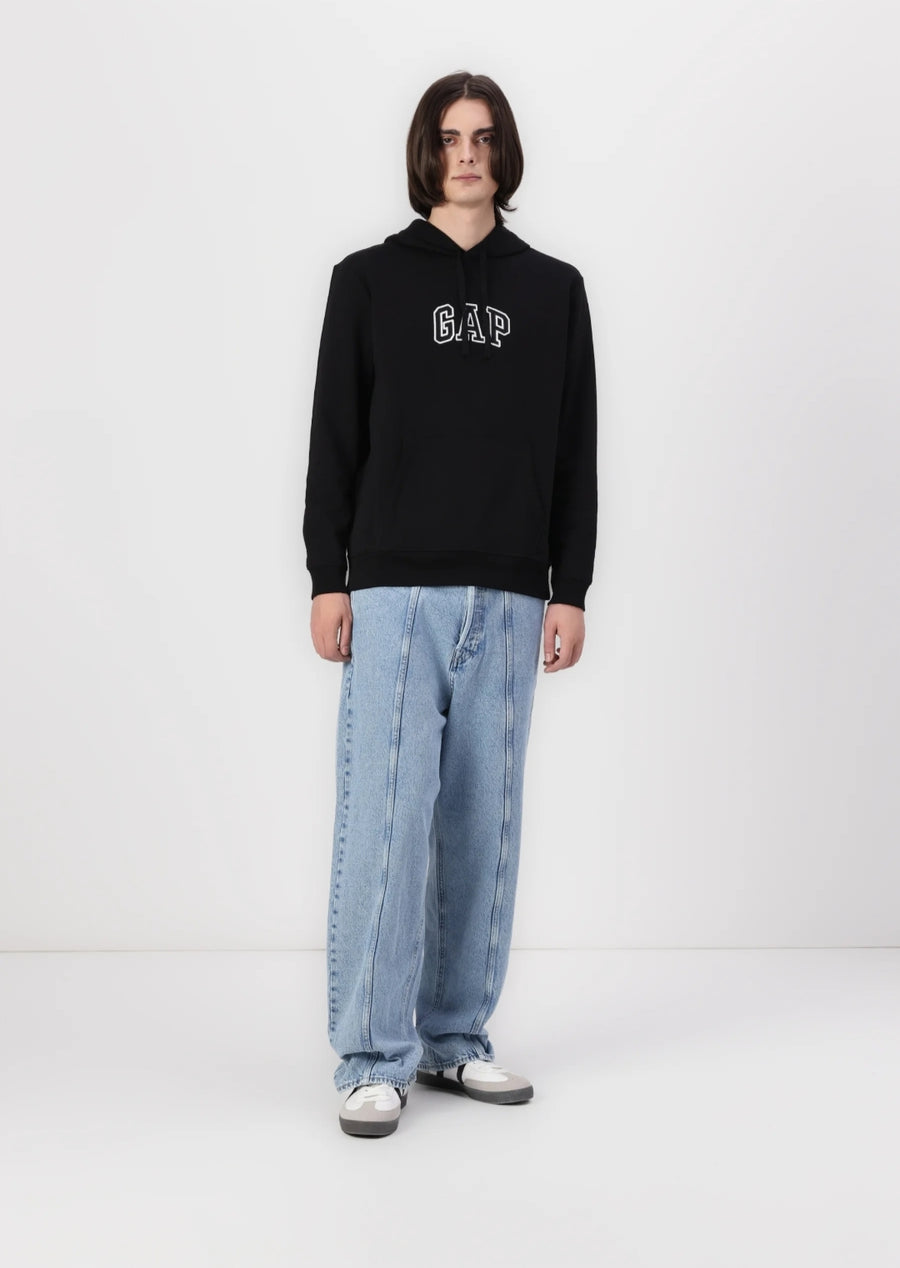 Gap Mid Logo Pullover Hoodie- Black - Brand Store