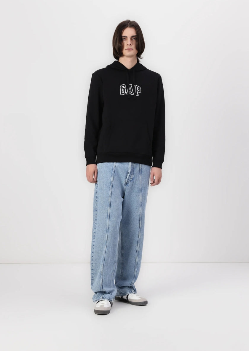 Gap Mid Logo Pullover Hoodie- Black - Brand Store