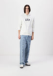 Gap Mid Logo Pullover Hoodie- White - Brand Store