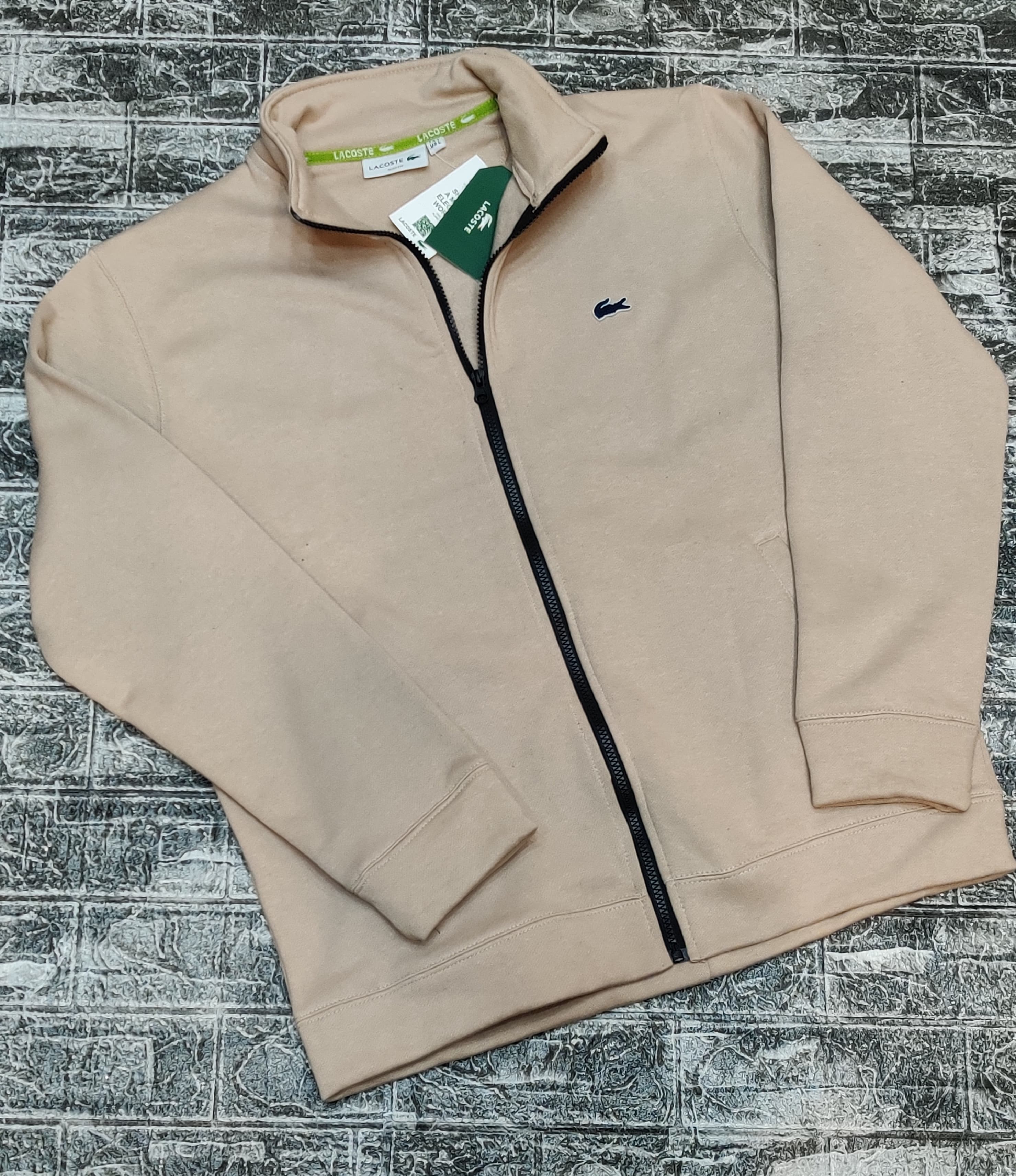 Lacoste Mockneck Full Zipper - Beige - Brand Store