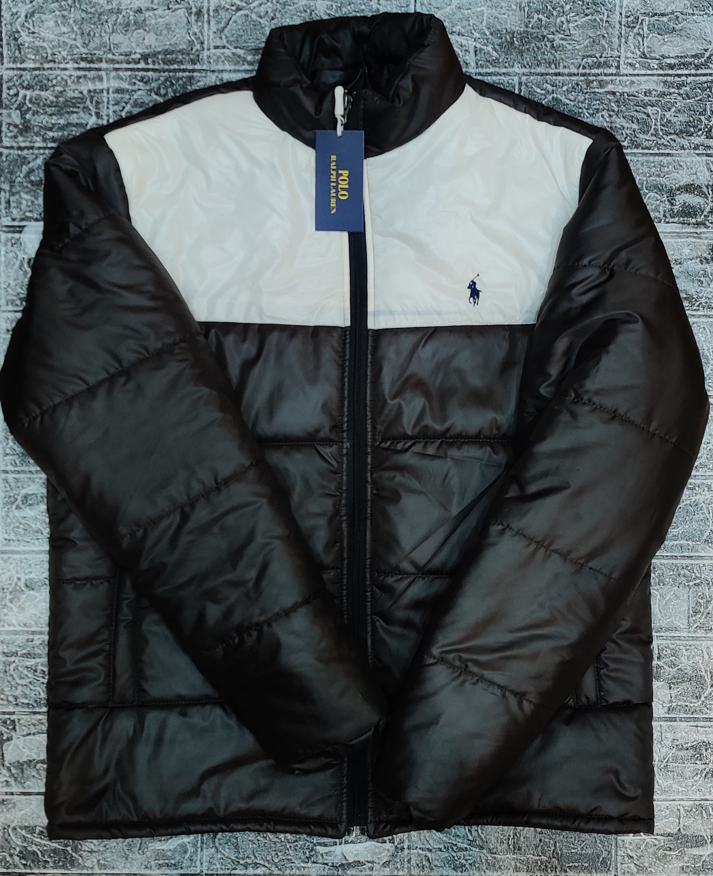 Polo Colorblock Paded Jacket - White/Brown - Brand Store