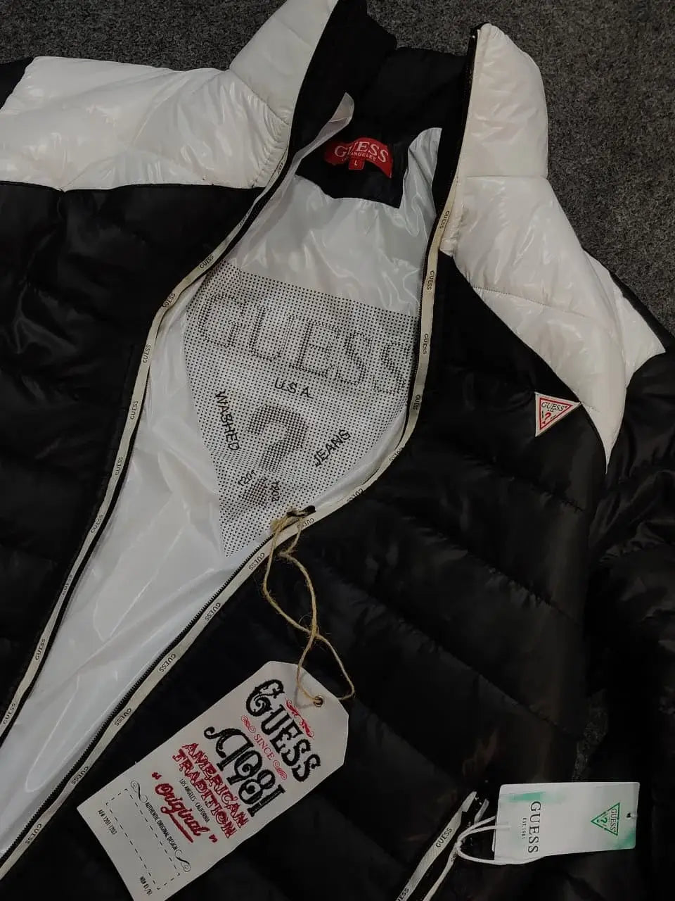 Guess Refletive Jacket - Black/White