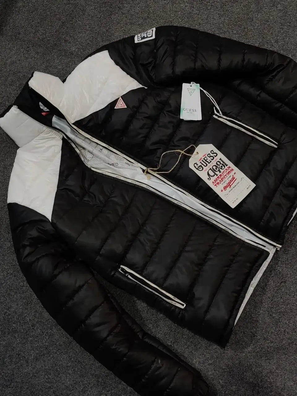 Guess Refletive Jacket - Black/White