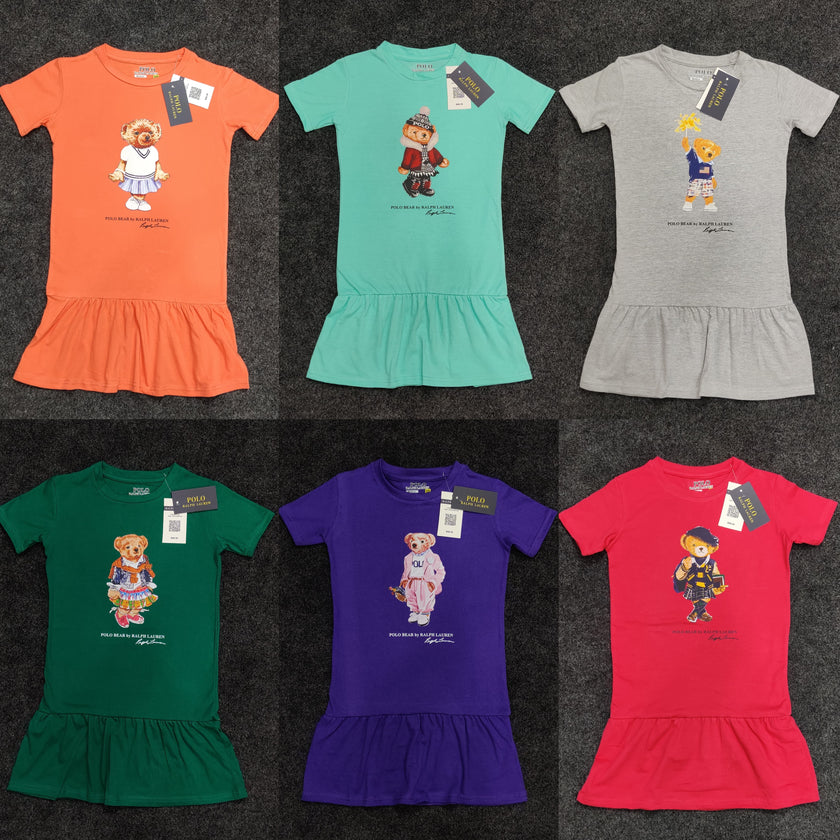 Polo Bear Flared Tee- Orange