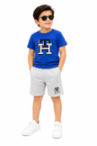 TH Kids 2 Piece Short Set - Royal blue/Grey