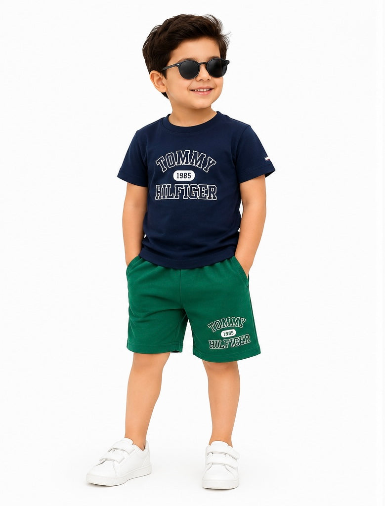 TH Kids 2 Piece Short Set for Boys Navy Green | BStore