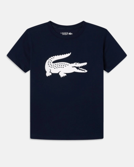 Lacoste Crocodile Printed Tee - Navy - Brand Store
